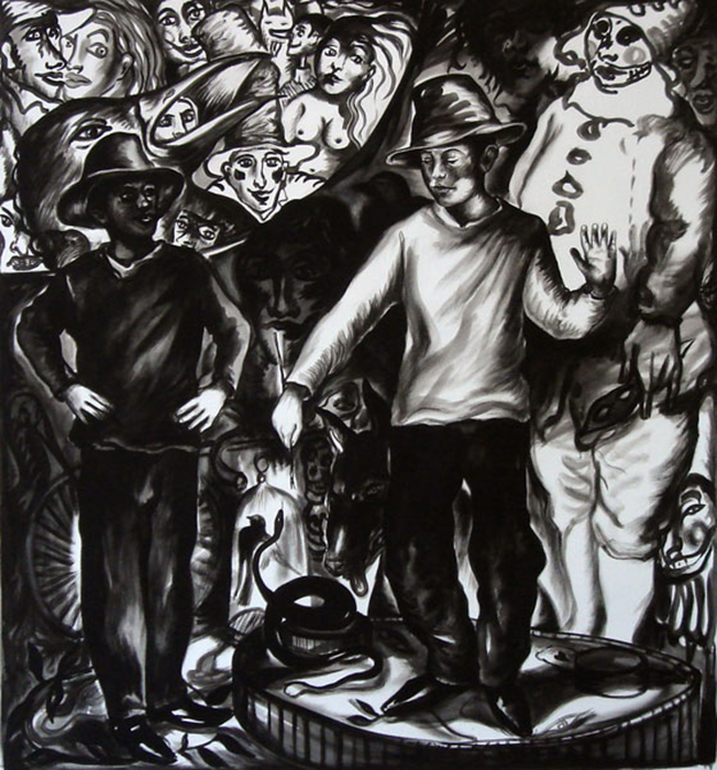 Enfant clown, 97 x 90 cm, 2006